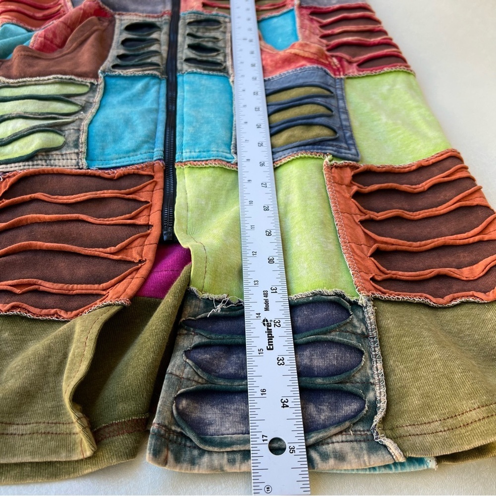 KPC Boho Colorful Patchwork Hooded Jacket Women’s Size Large - Picture 4 of 9